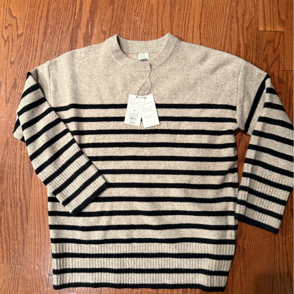 a new day striped mock neck sweater